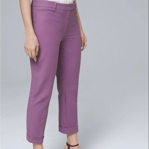 Slim crop purple pants